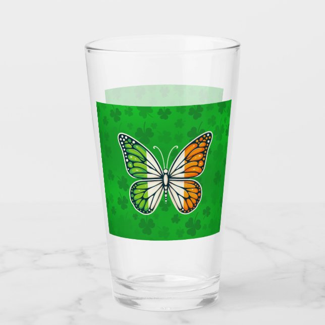 Saint Patrick's Day Irish butterfly Glass (Front)