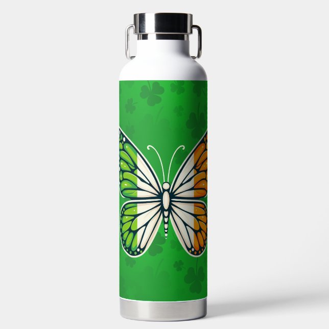 Saint Patrick's Day Irish butterfly Water Bottle (Front)