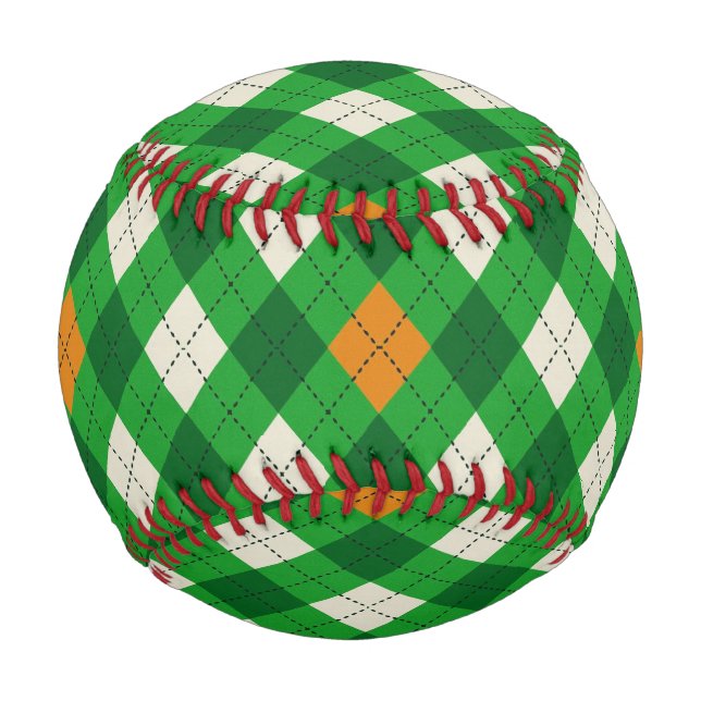  Saint Patrick's Day Irish colored argyle Baseball (Front)