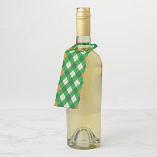  Saint Patrick's Day Irish colored argyle Bottle Tag