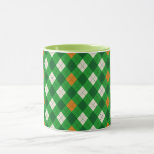 Saint Patrick's Day Irish colored argyle Mug