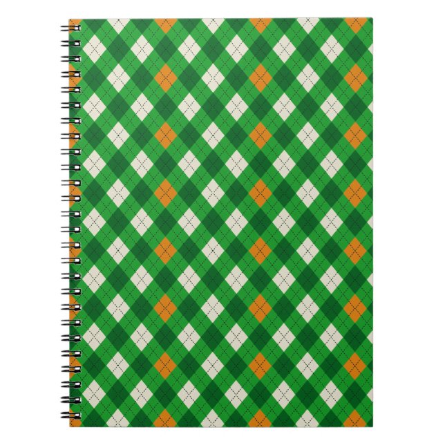  Saint Patrick's Day Irish colored argyle Notebook (Front)