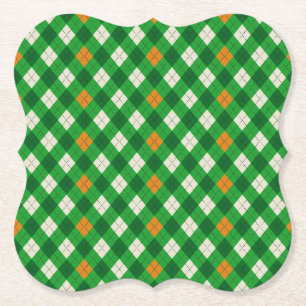 Saint Patrick's Day Irish colored argyle Paper Coaster