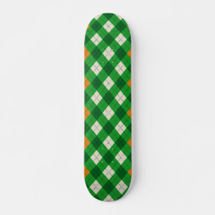 Saint Patrick's Day Irish colored argyle Skateboard