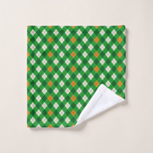 Saint Patrick's Day Irish colored argyle Wash Cloth