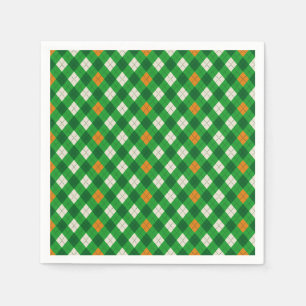 Saint Patrick's Day Irish coloured argyle Napkin