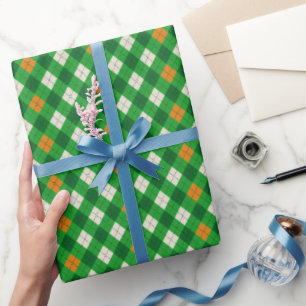Saint Patrick's Day Irish coloured argyle Wrapping Paper