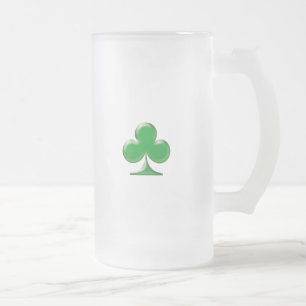 Saint Patrick's Day Irish Green Clover Shamrock Frosted Glass Beer Mug