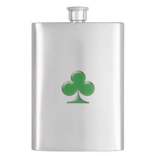 Saint Patrick's Day Irish Green Clover Shamrock Hip Flask