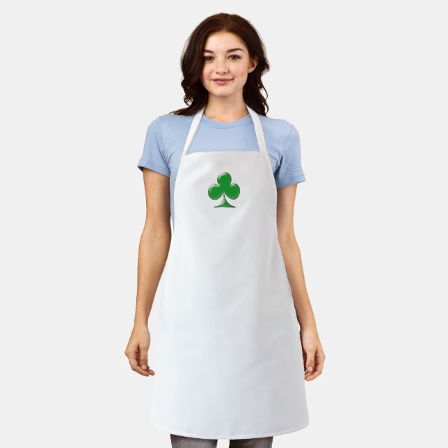 Saint Patrick's Day Irish Green Clover shamrock  L Apron (Worn)