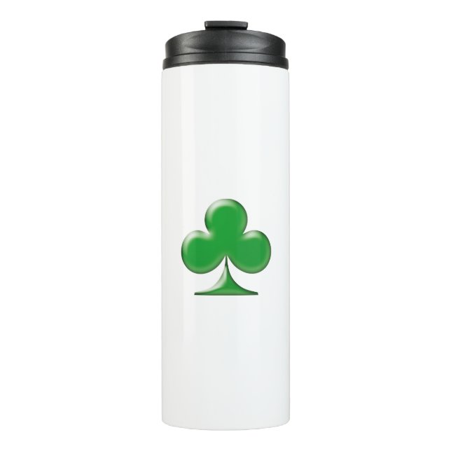 Saint Patrick's Day Irish Green Clover Shamrock Thermal Tumbler (Front)