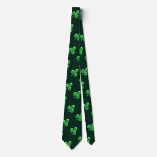 Saint Patrick's Day Irish Green Clover Shamrock Tie