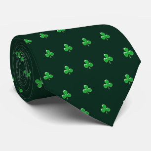 Saint Patrick's Day Irish Green Clover Shamrock Tie