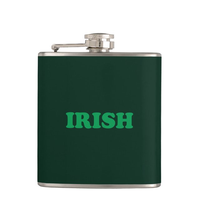 Saint Patrick's Day Irish Green Hip Flask (Front)