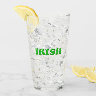 Saint Patrick's Day Irish Green letters clear Beer Glass