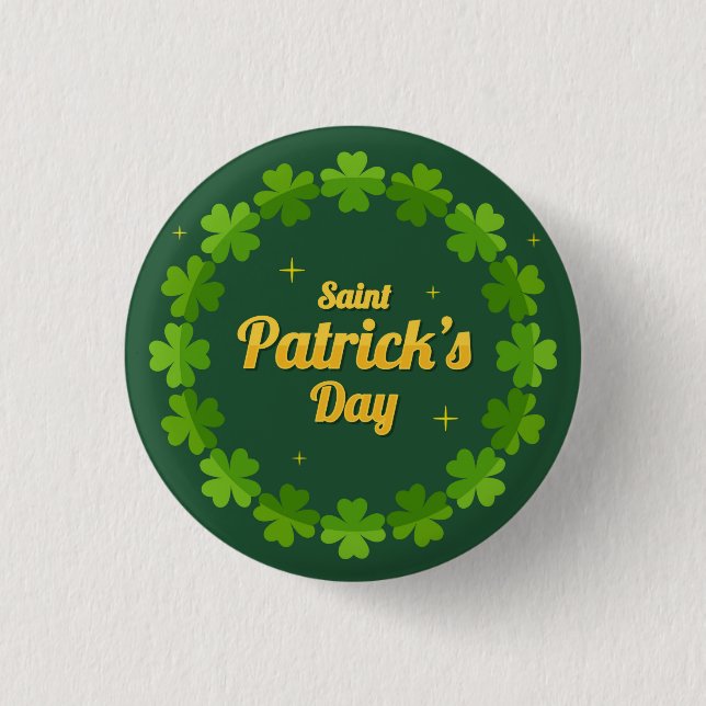 Saint Patrick's Day Irish Green Shamrock 3 Cm Round Badge (Front)