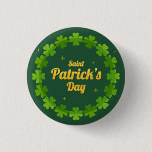 Saint Patrick's Day Irish Green Shamrock 3 Cm Round Badge