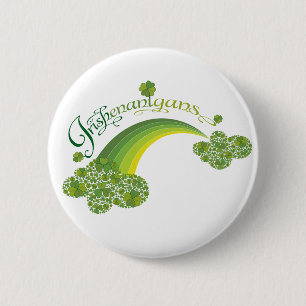 Saint Patrick's Day Irish Shenanigans Shamrock 6 Cm Round Badge