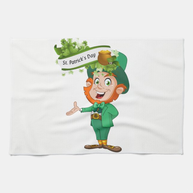 Saint Patrick's Day Kitchen Hand Towel (Horizontal)