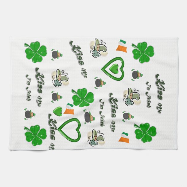 Saint Patrick's Day Kitchen Hand Towel (Horizontal)