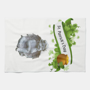 Saint Patrick's Day Kitchen Hand Towel Angel