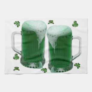 Saint Patrick's Day Kitchen Hand Towel Beer