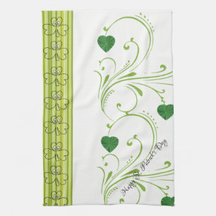 Saint Patrick's Day Kitchen Hand Towel Shamrocks