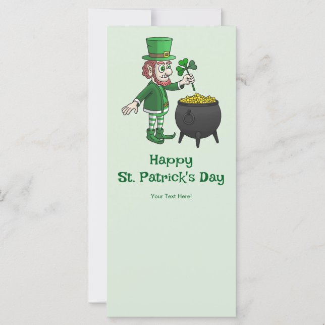 Saint Patrick's Day Leprechaun Card (Front)