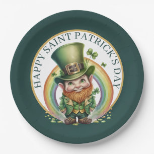 Saint Patrick's Day leprechaun party paper plate
