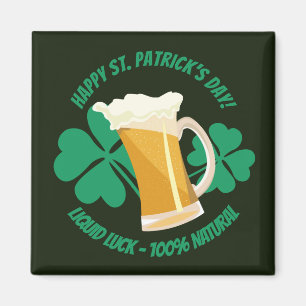 Saint Patrick's Day liquid luck Button Magnet
