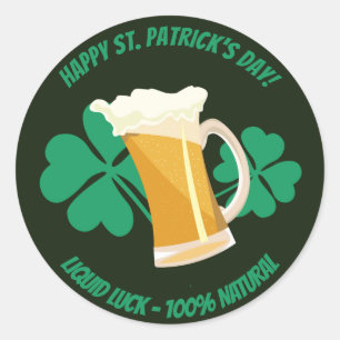 Saint Patrick's Day liquid luck Classic Round Sticker