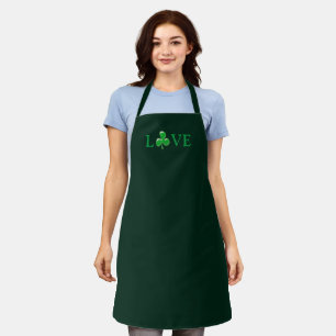 Saint Patrick's Day Love Green Clover Shamrock  Apron