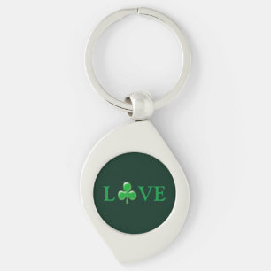 Saint Patrick's Day Love Green Clover Shamrock  Key Ring