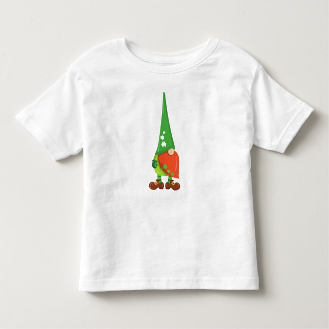Saint Patrick's Day, Lucky Clovers, Cute Gnome Toddler T-Shirt (Front)