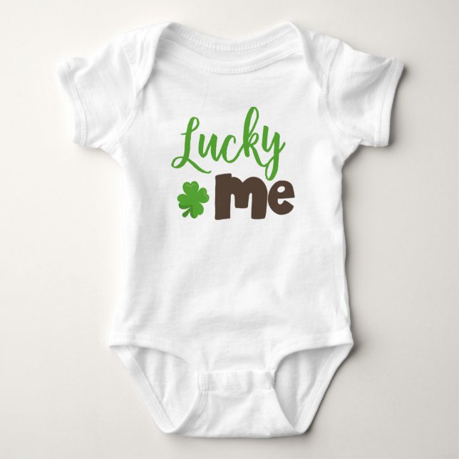 Saint Patrick's Day, Lucky Clovers, Lucky Me Baby Bodysuit (Front)