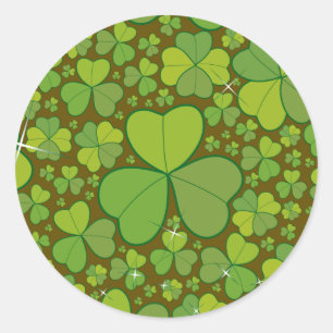 Saint Patrick's Day Lucky Clovers Shamrock Irish Classic Round Sticker