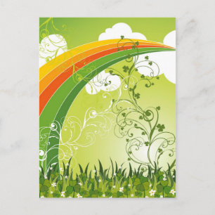 Saint Patrick's Day Lucky Clovers Shamrock Irish Postcard
