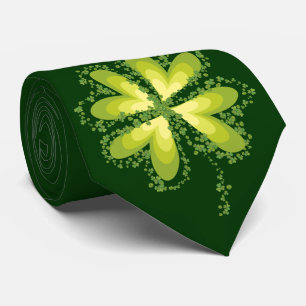 Saint Patrick's Day Lucky Clovers Shamrock Irish Tie