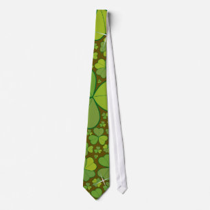 Saint Patrick's Day Lucky Clovers Shamrock Irish Tie