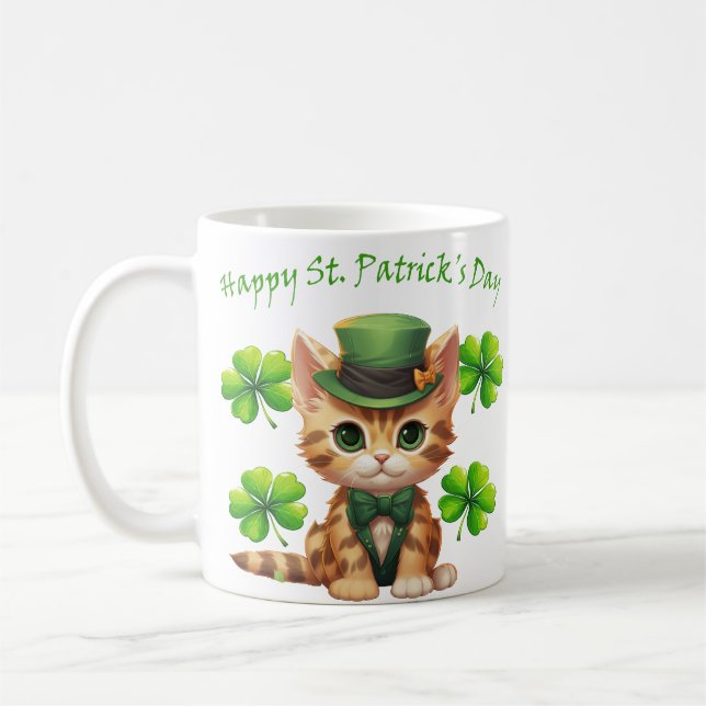 Saint Patrick's Day Mug For Cat Lovers (Left)