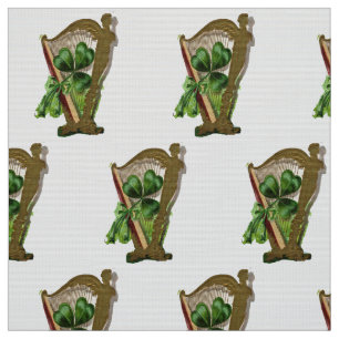 SAINT PATRICK'S DAY PARTY /IRISH HARP AND SHAMROCK FABRIC