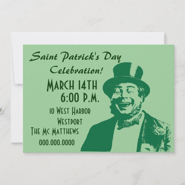 Saint Patrick's Day Party Irishman Invitation (Front)