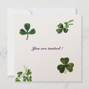 SAINT PATRICK'S DAY PARTY shamrock champagne Invitation