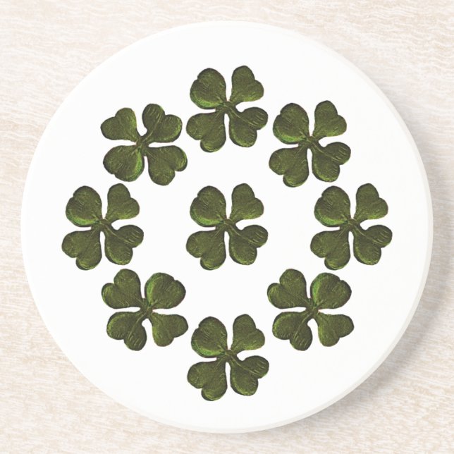 SAINT PATRICK'S DAY PARTY shamrock Coaster (Front)