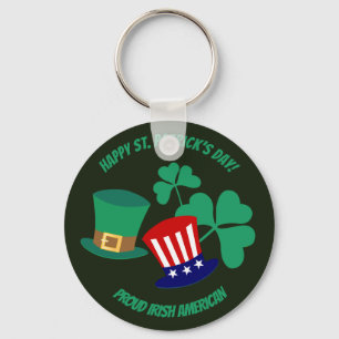 Saint Patrick's Day proud Irish American Key Ring