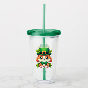 Saint Patricks' Day puppy Acrylic Tumbler