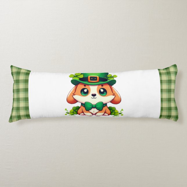 Saint Patricks' Day puppy  Body Cushion (Front)