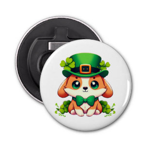 Saint Patricks' Day puppy  Bottle Opener