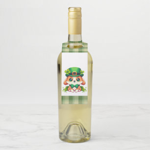 Saint Patricks' Day puppy  Bottle Tag