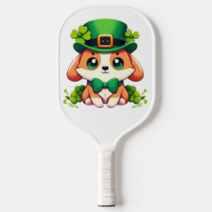 Saint Patricks' Day puppy  Pickleball Paddle